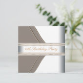 Goud Witte Vrouw 50e Verjaardagsfeestje Kaart (Staand voorkant)