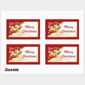 Goud XMas Bells, Beads and Snowflakes Stickers (Vel)