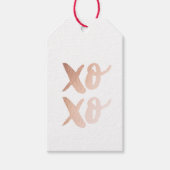 Goud XO. Valentijnsdag knuffels en kussen. Modern Cadeaulabel (Voorkant)