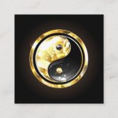 Goud Yin Yang op zwart Aanbevelingskaartje (Voorkant)
