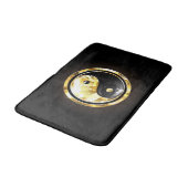 Goud Yin Yang op zwart Badmat (Gekanteld)