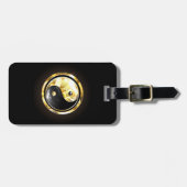Goud Yin Yang op zwart Bagagelabel (Voorkant horizontaal)