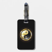 Goud Yin Yang op zwart Bagagelabel (Achterkant verticaal)
