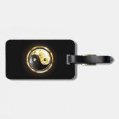 Goud Yin Yang op zwart Bagagelabel (Achterkant horizontaal)