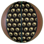Goud Yin Yang op zwart Basketbal (Verticaal)