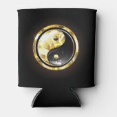 Goud Yin Yang op zwart Blikjeskoeler (Voorkant)