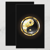Goud Yin Yang op zwart Briefpapier (Voorkant / Achterkant)