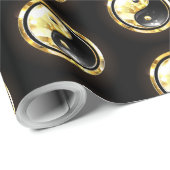 Goud Yin Yang op zwart Cadeaupapier (Rol Hoek)