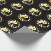 Goud Yin Yang op zwart Cadeaupapier (Hoek)