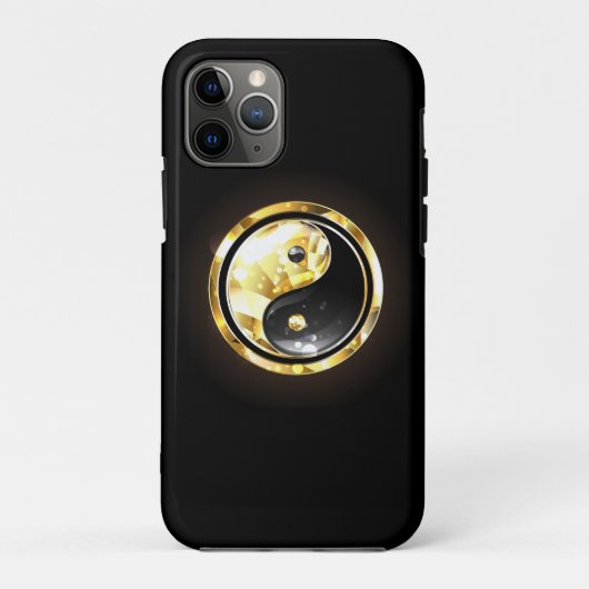 Goud Yin Yang op zwart Case-Mate iPhone Case (Achterkant)
