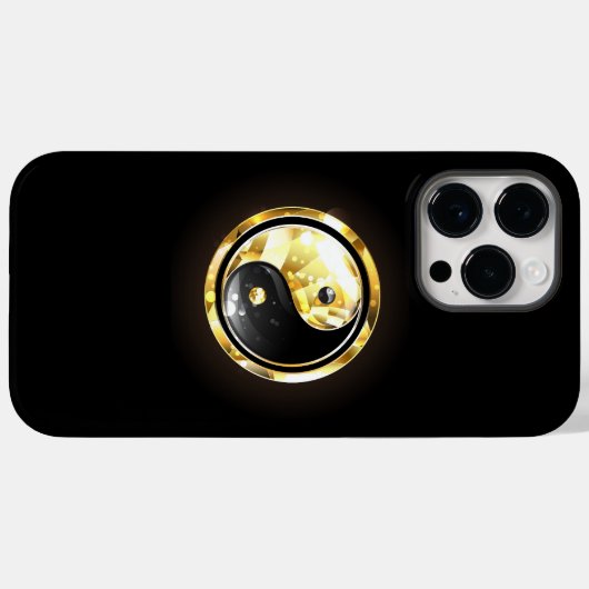 Goud Yin Yang op zwart Case-Mate iPhone Case (Achterkant (horizontaal))
