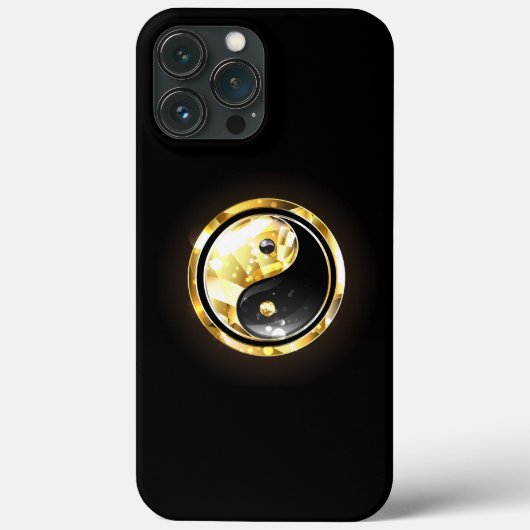 Goud Yin Yang op zwart Case-Mate iPhone Case (Achterkant)