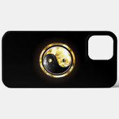 Goud Yin Yang op zwart Case-Mate iPhone Case (Achterkant (horizontaal))