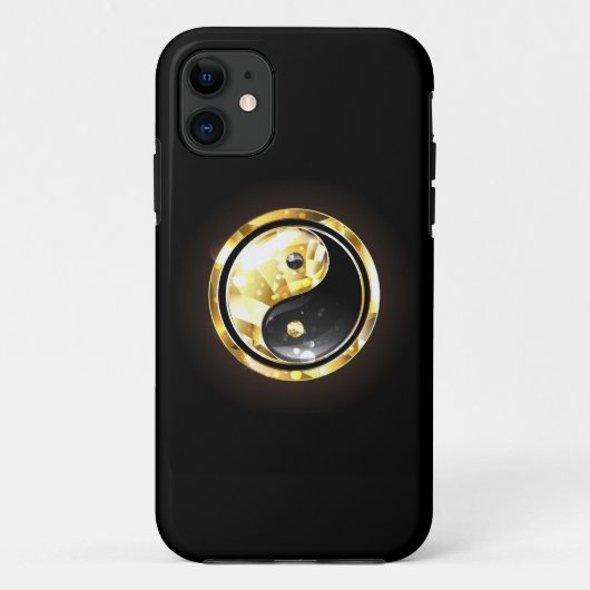 Goud Yin Yang op zwart Case-Mate iPhone Case (Achterkant)