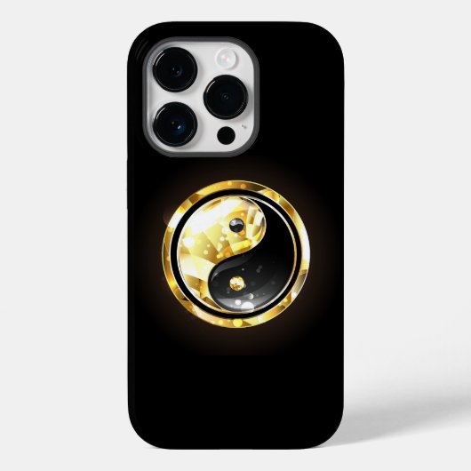 Goud Yin Yang op zwart Case-Mate iPhone Case (Achterkant)