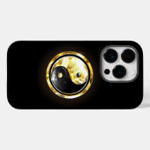 Goud Yin Yang op zwart Case-Mate iPhone Case (Achterkant (horizontaal))