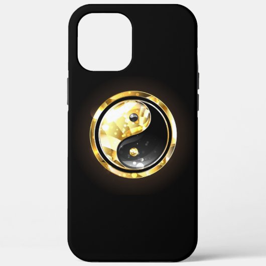 Goud Yin Yang op zwart Case-Mate iPhone Case (Achterkant)