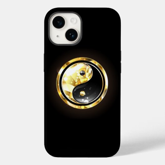 Goud Yin Yang op zwart Case-Mate iPhone Case (Achterkant)