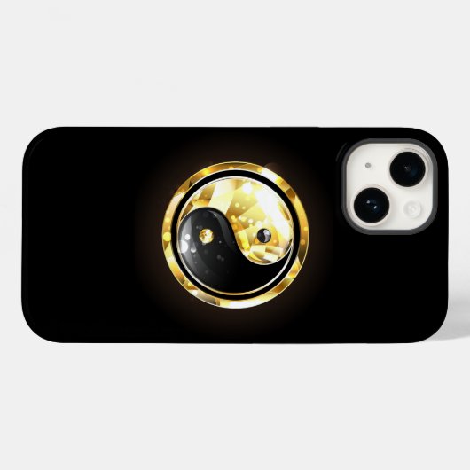 Goud Yin Yang op zwart Case-Mate iPhone Case (Achterkant (horizontaal))