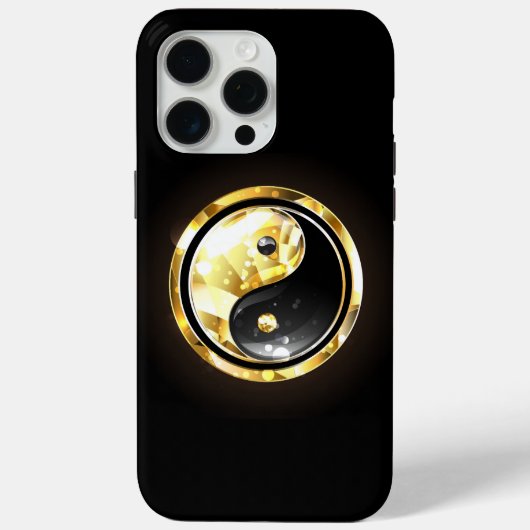 Goud Yin Yang op zwart Case-Mate iPhone Case (Achterkant)