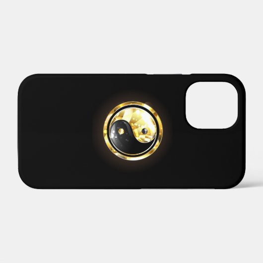 Goud Yin Yang op zwart Case-Mate iPhone Case (Achterkant (horizontaal))
