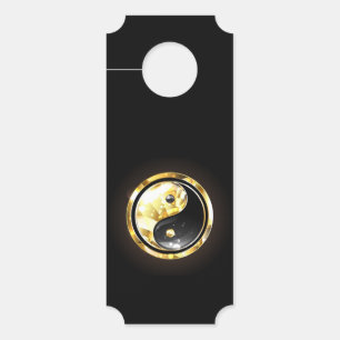 Goud Yin Yang op zwart Deurhanger