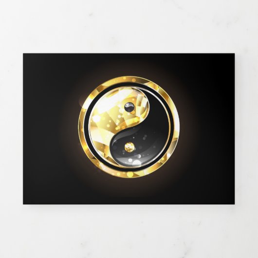 Goud Yin Yang op zwart Drieluik Aankondiging (Cover)