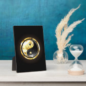 Goud Yin Yang op zwart Fotoplaat (Zijkant)