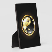 Goud Yin Yang op zwart Fotoplaat (Zijkant)