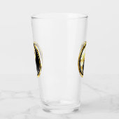 Goud Yin Yang op zwart Glas (Links)