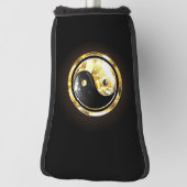 Goud Yin Yang op zwart Golfheadcover (Draai 90)