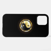Goud Yin Yang op zwart iPhone Hoesje (Achterkant horizontaal)