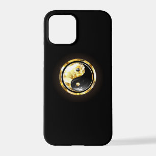 Goud Yin Yang op zwart iPhone 12 Pro Hoesje