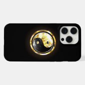 Goud Yin Yang op zwart iPhone Hoesje (Achterkant horizontaal)