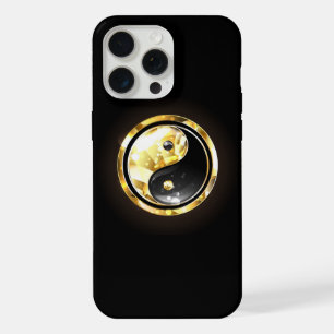 Goud Yin Yang op zwart iPhone 15 Pro Max Case