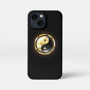 Goud Yin Yang op zwart iPhone 13 Mini Hoesje