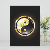 Goud Yin Yang op zwart Kaart (Staand voorkant)