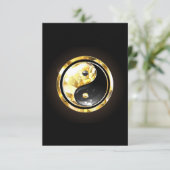 Goud Yin Yang op zwart Kaart (Staand voorkant)