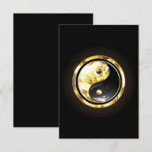 Goud Yin Yang op zwart Kaart (Voorkant / Achterkant)