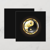 Goud Yin Yang op zwart Kaart (Voorkant / Achterkant)