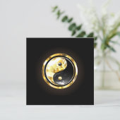 Goud Yin Yang op zwart Kaart (Staand voorkant)