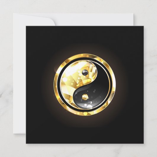 Goud Yin Yang op zwart Kaart (Voorkant)