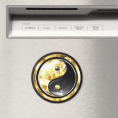 Goud Yin Yang op zwart Magneet (Insitu (Vaatwasser))