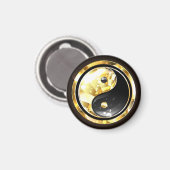 Goud Yin Yang op zwart Magneet (Voorkant / Achterkant)