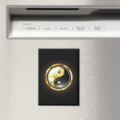 Goud Yin Yang op zwart Magneet (Insitu (Vaatwasser))