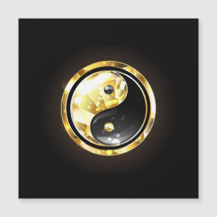 Goud Yin Yang op zwart Magnetische Uitnodiging