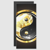 Goud Yin Yang op zwart Magnetische Uitnodiging (Voorkant / Achterkant)