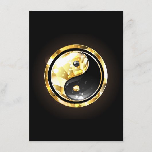 Goud Yin Yang op zwart Menu (Voorkant)
