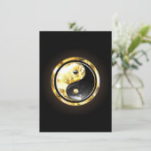 Goud Yin Yang op zwart Menu (Staand voorkant)