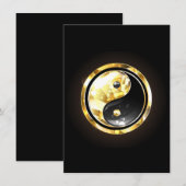 Goud Yin Yang op zwart Menu (Voorkant / Achterkant)